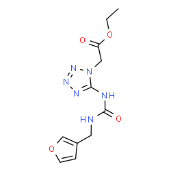 ChemSpider 2D Image | Ethyl (5-{[(3-furylmethyl)carbamoyl]amino}-1H-tetrazol-1-yl)acetate | C11H14N6O4