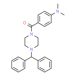 ChemSpider 2D Image | [4-(Dimethylamino)phenyl][4-(diphenylmethyl)-1-piperazinyl]methanone | C26H29N3O