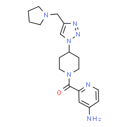 ChemSpider 2D Image | (4-Amino-2-pyridinyl){4-[4-(1-pyrrolidinylmethyl)-1H-1,2,3-triazol-1-yl]-1-piperidinyl}methanone | C18H25N7O