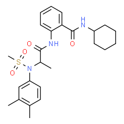 ChemSpider 2D Image | N-Cyclohexyl-2-{[N-(3,4-dimethylphenyl)-N-(methylsulfonyl)alanyl]amino}benzamide | C25H33N3O4S