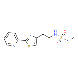 ChemSpider 2D Image | N,N-Dimethyl-N'-{2-[2-(2-pyridinyl)-1,3-thiazol-4-yl]ethyl}sulfuric diamide | C12H16N4O2S2