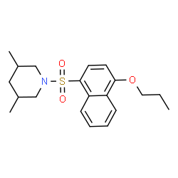 ChemSpider 2D Image | 3,5-Dimethyl-1-[(4-propoxy-1-naphthyl)sulfonyl]piperidine | C20H27NO3S