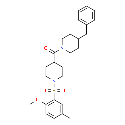 ChemSpider 2D Image | (4-Benzyl-1-piperidinyl){1-[(2-methoxy-5-methylphenyl)sulfonyl]-4-piperidinyl}methanone | C26H34N2O4S