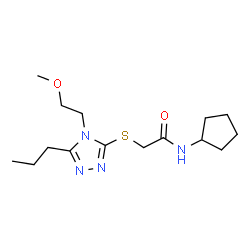 ChemSpider 2D Image | N-Cyclopentyl-2-{[4-(2-methoxyethyl)-5-propyl-4H-1,2,4-triazol-3-yl]sulfanyl}acetamide | C15H26N4O2S
