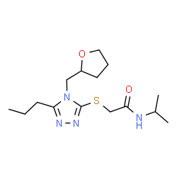 ChemSpider 2D Image | N-Isopropyl-2-{[5-propyl-4-(tetrahydro-2-furanylmethyl)-4H-1,2,4-triazol-3-yl]sulfanyl}acetamide | C15H26N4O2S