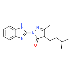 ChemSpider 2D Image | 2-(1H-Benzimidazol-2-yl)-5-methyl-4-(3-methylbutyl)-2,4-dihydro-3H-pyrazol-3-one | C16H20N4O