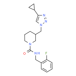 ChemSpider 2D Image | 3-[(4-Cyclopropyl-1H-1,2,3-triazol-1-yl)methyl]-N-(2-fluorobenzyl)-1-piperidinecarboxamide | C19H24FN5O
