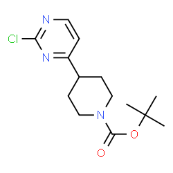ChemSpider 2D Image | tert-Butyl 4-(2-chloropyrimidin-4-yl)piperidine-1-carboxylate | C14H20ClN3O2