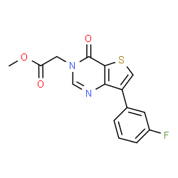 ChemSpider 2D Image | Methyl [7-(3-fluorophenyl)-4-oxothieno[3,2-d]pyrimidin-3(4H)-yl]acetate | C15H11FN2O3S