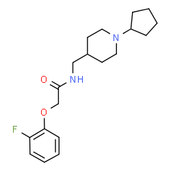 ChemSpider 2D Image | N-[(1-Cyclopentyl-4-piperidinyl)methyl]-2-(2-fluorophenoxy)acetamide | C19H27FN2O2