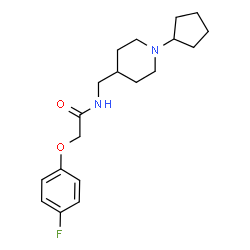 ChemSpider 2D Image | N-[(1-Cyclopentyl-4-piperidinyl)methyl]-2-(4-fluorophenoxy)acetamide | C19H27FN2O2