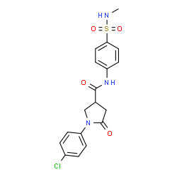 ChemSpider 2D Image | 1-(4-Chlorophenyl)-N-[4-(methylsulfamoyl)phenyl]-5-oxo-3-pyrrolidinecarboxamide | C18H18ClN3O4S