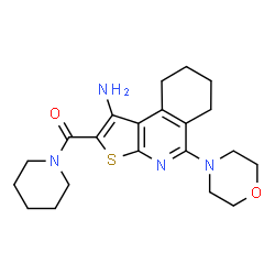 ChemSpider 2D Image | [1-Amino-5-(4-morpholinyl)-6,7,8,9-tetrahydrothieno[2,3-c]isoquinolin-2-yl](1-piperidinyl)methanone | C21H28N4O2S