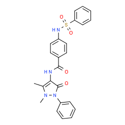 ChemSpider 2D Image | N-(1,5-Dimethyl-3-oxo-2-phenyl-2,3-dihydro-1H-pyrazol-4-yl)-4-[(phenylsulfonyl)amino]benzamide | C24H22N4O4S