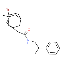 ChemSpider 2D Image | 2-(3-Bromoadamantan-1-yl)-N-(2-phenylpropyl)acetamide | C21H28BrNO