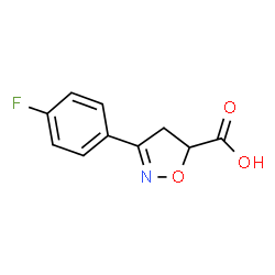 ChemSpider 2D Image | 3-(4-Fluorophenyl)-4,5-dihydro-1,2-oxazole-5-carboxylic acid | C10H8FNO3