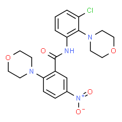 ChemSpider 2D Image | N-[3-Chloro-2-(4-morpholinyl)phenyl]-2-(4-morpholinyl)-5-nitrobenzamide | C21H23ClN4O5