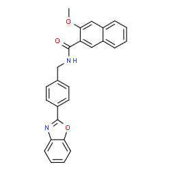 ChemSpider 2D Image | N-[4-(1,3-Benzoxazol-2-yl)benzyl]-3-methoxy-2-naphthamide | C26H20N2O3