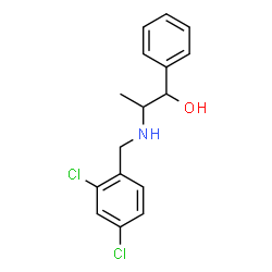 ChemSpider 2D Image | 2-[(2,4-Dichlorobenzyl)amino]-1-phenyl-1-propanol | C16H17Cl2NO