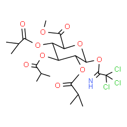 ChemSpider 2D Image | Methyl 2,3,4-tri-O-isobutyryl-1-O-(2,2,2-trichloroethanimidoyl)hexopyranuronate | C21H30Cl3NO10