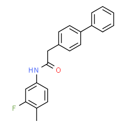 ChemSpider 2D Image | 2-(4-Biphenylyl)-N-(3-fluoro-4-methylphenyl)acetamide | C21H18FNO