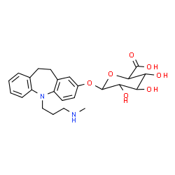 ChemSpider 2D Image | 5-[3-(Methylamino)propyl]-10,11-dihydro-5H-dibenzo[b,f]azepin-2-yl hexopyranosiduronic acid | C24H30N2O7
