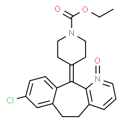 ChemSpider 2D Image | Ethyl 4-(8-chloro-1-oxido-5,6-dihydro-11H-benzo[5,6]cyclohepta[1,2-b]pyridin-11-ylidene)-1-piperidinecarboxylate | C22H23ClN2O3