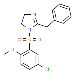 ChemSpider 2D Image | 2-Benzyl-1-[(5-chloro-2-methoxyphenyl)sulfonyl]-4,5-dihydro-1H-imidazole | C17H17ClN2O3S