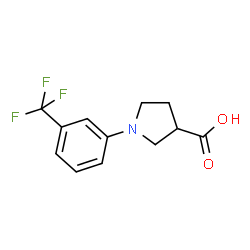 ChemSpider 2D Image | 1-[3-(Trifluoromethyl)phenyl]-3-pyrrolidinecarboxylic acid | C12H12F3NO2