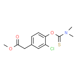 ChemSpider 2D Image | Methyl {3-chloro-4-[(dimethylcarbamothioyl)oxy]phenyl}acetate | C12H14ClNO3S