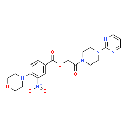 ChemSpider 2D Image | 2-Oxo-2-[4-(2-pyrimidinyl)-1-piperazinyl]ethyl 4-(4-morpholinyl)-3-nitrobenzoate | C21H24N6O6