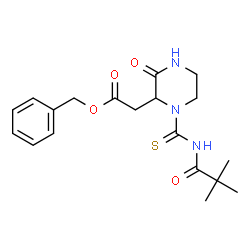 ChemSpider 2D Image | Benzyl {1-[(2,2-dimethylpropanoyl)carbamothioyl]-3-oxo-2-piperazinyl}acetate | C19H25N3O4S