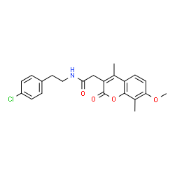 ChemSpider 2D Image | N-[2-(4-Chlorophenyl)ethyl]-2-(7-methoxy-4,8-dimethyl-2-oxo-2H-chromen-3-yl)acetamide | C22H22ClNO4