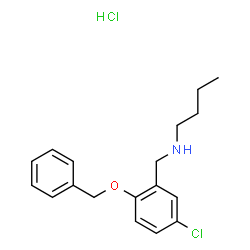 ChemSpider 2D Image | N-[2-(Benzyloxy)-5-chlorobenzyl]-1-butanamine hydrochloride (1:1) | C18H23Cl2NO