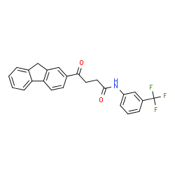 ChemSpider 2D Image | 4-(9H-Fluoren-2-yl)-4-oxo-N-[3-(trifluoromethyl)phenyl]butanamide | C24H18F3NO2
