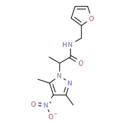 ChemSpider 2D Image | 2-(3,5-Dimethyl-4-nitro-1H-pyrazol-1-yl)-N-(2-furylmethyl)propanamide | C13H16N4O4
