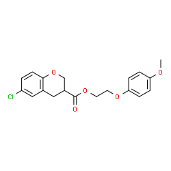 ChemSpider 2D Image | 2-(4-Methoxyphenoxy)ethyl 6-chloro-3-chromanecarboxylate | C19H19ClO5