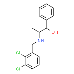 ChemSpider 2D Image | 2-[(2,3-Dichlorobenzyl)amino]-1-phenyl-1-propanol | C16H17Cl2NO