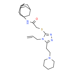 ChemSpider 2D Image | N-(Adamantan-1-yl)-2-({4-allyl-5-[2-(1-piperidinyl)ethyl]-4H-1,2,4-triazol-3-yl}sulfanyl)acetamide | C24H37N5OS