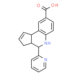 ChemSpider 2D Image | 4-Pyridin-2-yl-3a,4,5,9b-tetrahydro-3H-cyclopenta[c]quinoline-8-carboxylic acid | C18H16N2O2