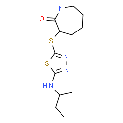 ChemSpider 2D Image | 3-{[5-(sec-Butylamino)-1,3,4-thiadiazol-2-yl]sulfanyl}-2-azepanone | C12H20N4OS2