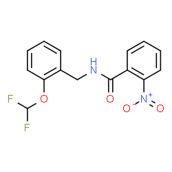 ChemSpider 2D Image | N-[2-(Difluoromethoxy)benzyl]-2-nitrobenzamide | C15H12F2N2O4