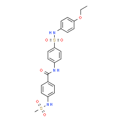 ChemSpider 2D Image | N-{4-[(4-Ethoxyphenyl)sulfamoyl]phenyl}-4-[(methylsulfonyl)amino]benzamide | C22H23N3O6S2
