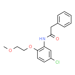 ChemSpider 2D Image | N-[5-Chloro-2-(2-methoxyethoxy)phenyl]-2-phenylacetamide | C17H18ClNO3