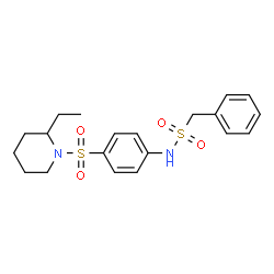 ChemSpider 2D Image | N-{4-[(2-Ethyl-1-piperidinyl)sulfonyl]phenyl}-1-phenylmethanesulfonamide | C20H26N2O4S2