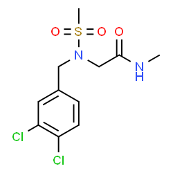 ChemSpider 2D Image | N~2~-(3,4-Dichlorobenzyl)-N-methyl-N~2~-(methylsulfonyl)glycinamide | C11H14Cl2N2O3S