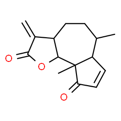 ChemSpider 2D Image | 6,9a-Dimethyl-3-methylene-3,3a,4,5,6,6a,9a,9b-octahydroazuleno[4,5-b]furan-2,9-dione | C15H18O3