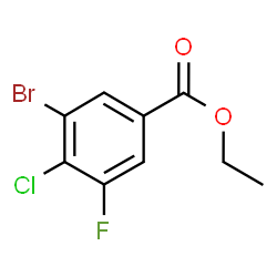 ChemSpider 2D Image | Ethyl 3-bromo-4-chloro-5-fluorobenzoate | C9H7BrClFO2