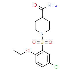 ChemSpider 2D Image | 1-[(5-Chloro-2-ethoxyphenyl)sulfonyl]-4-piperidinecarboxamide | C14H19ClN2O4S