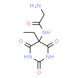ChemSpider 2D Image | N-(5-Ethyl-2,4,6-trioxohexahydro-5-pyrimidinyl)glycinamide | C8H12N4O4